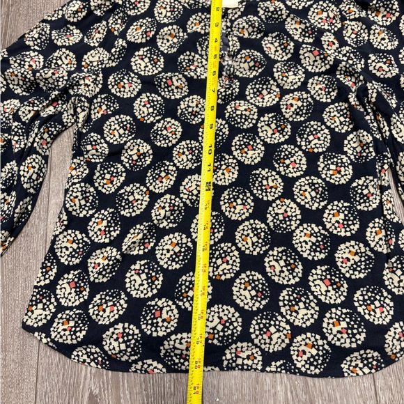 Maeve Navy and Cream Patterned Blouse - Picture 2 of 7